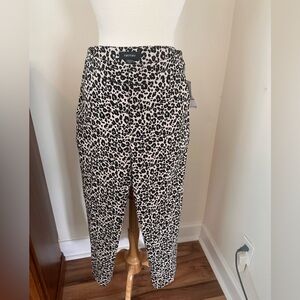 Karen Kane Black and White Leopard Print Pants